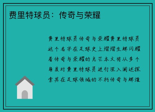 费里特球员：传奇与荣耀